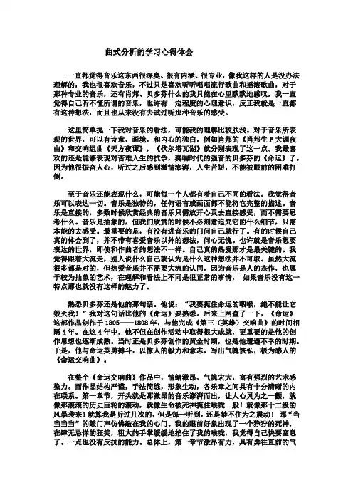 曲式分析的学习心得体会