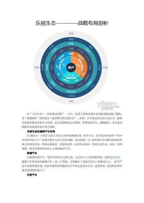 乐视生态圈战略布局剖析