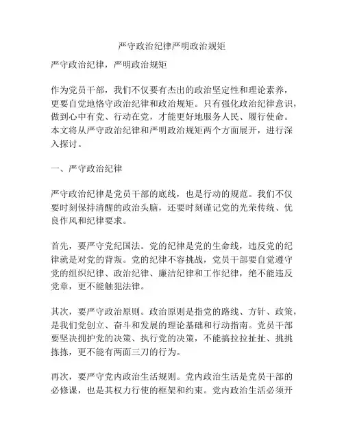 严守政治纪律严明政治规矩