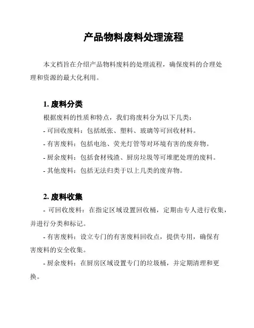 产品物料废料处理流程