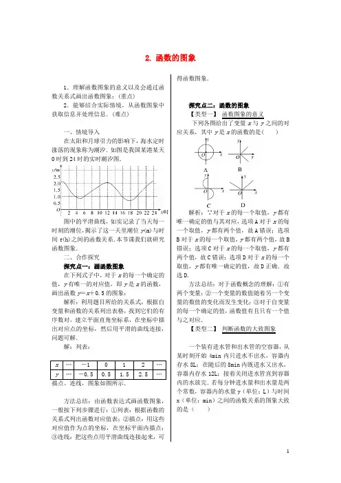 八年级数学下册第17章函数及其图象17.2函数的图象2函数的图象教案新版华东师大版