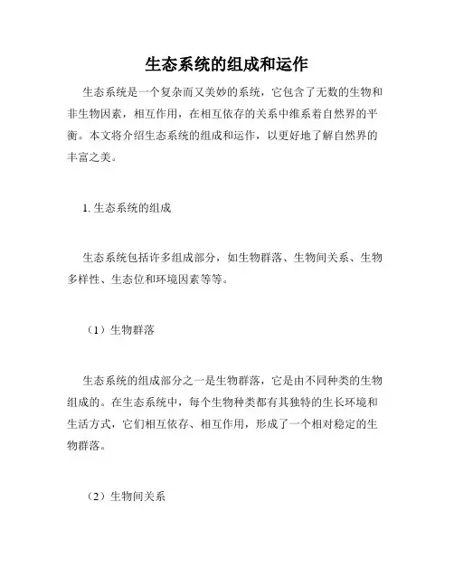 生态系统的组成和运作