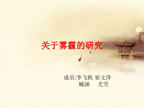 关于雾霾的研究 PPT课件