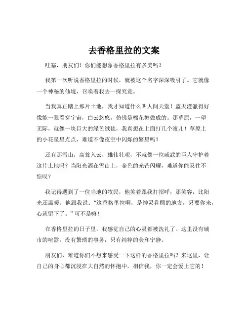 去香格里拉的文案