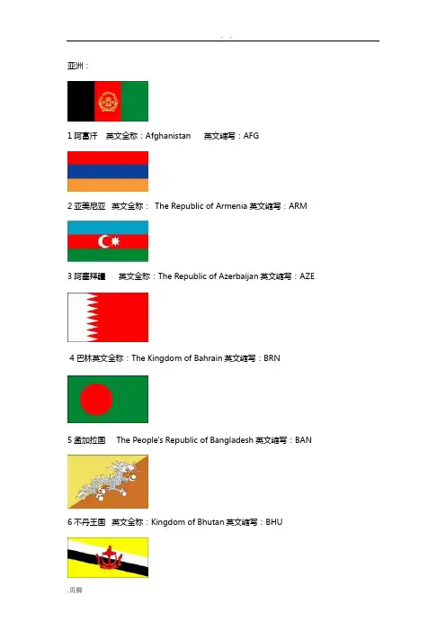 世界各国国旗图片-英文名及其缩写