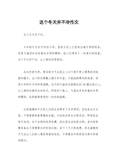 这个冬天并不冷作文