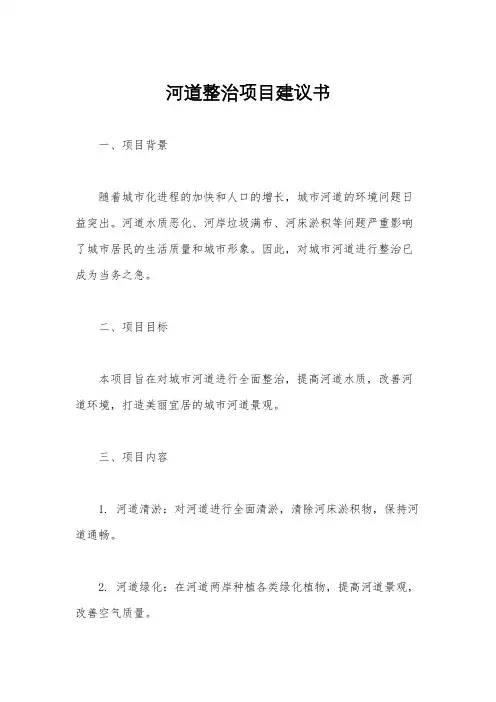 河道整治项目建议书