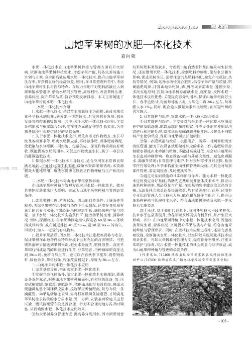 山地苹果树的水肥一体化技术