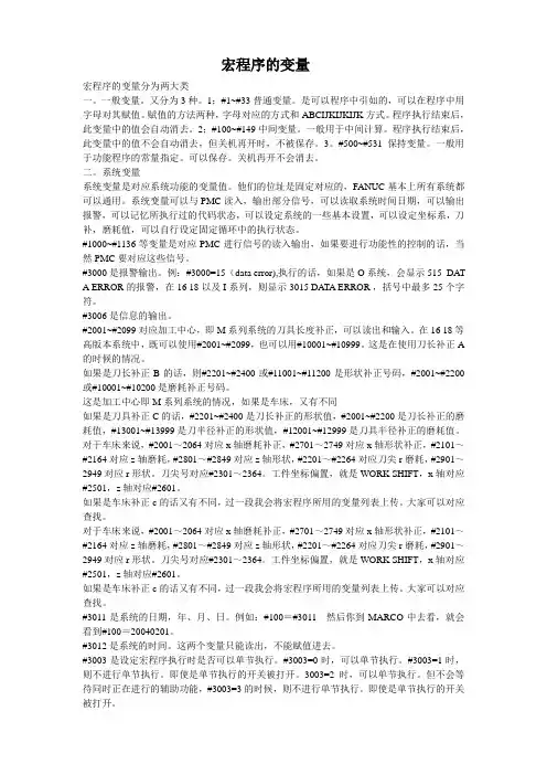 宏程序的变量