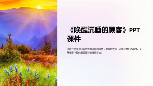 《唤醒沉睡的顾客》课件