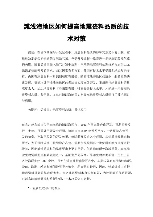 滩浅海地区如何提高地震资料品质的技术对策