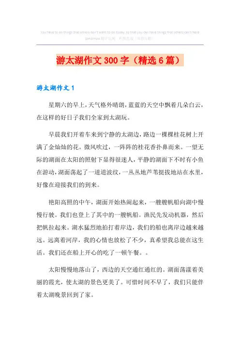 游太湖作文300字(精选6篇)