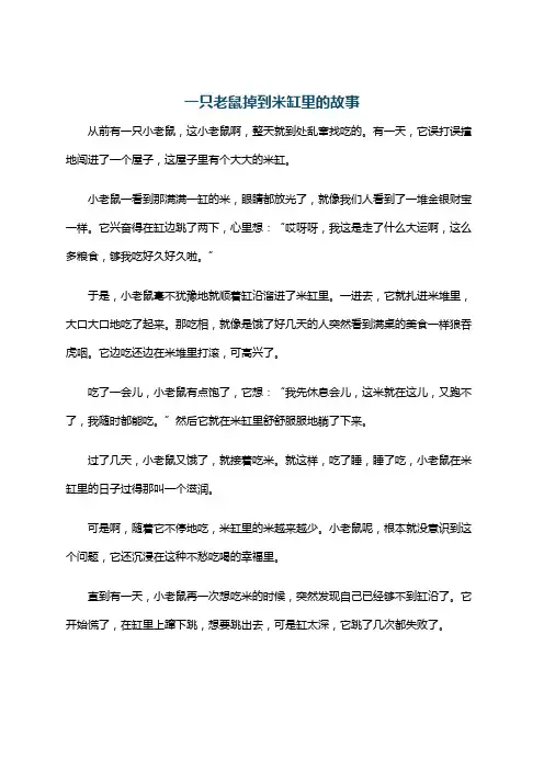 一只老鼠掉到米缸里的故事
