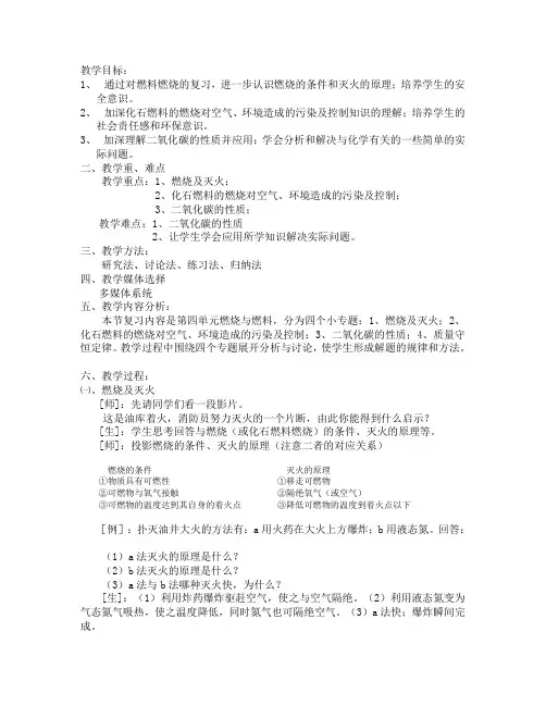 燃烧与燃料复习课