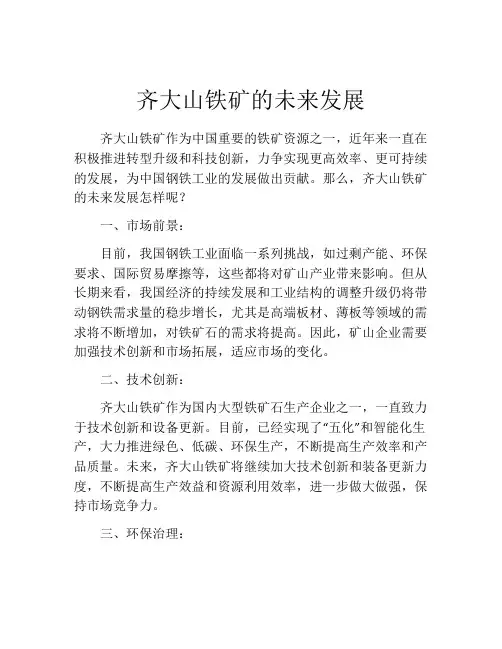 齐大山铁矿的未来发展