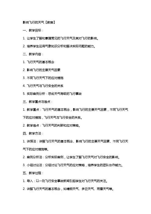 影响飞行的天气【教案】