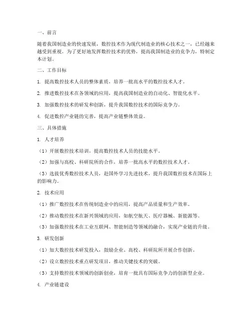 2024数控工作计划
