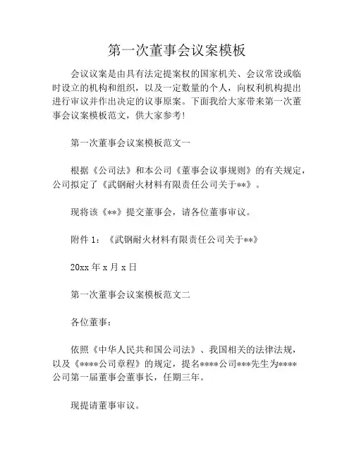 第一次董事会议案模板