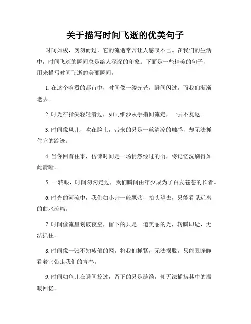 关于描写时间飞逝的优美句子