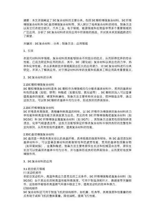 SIC 复合材料的分类及应用前景
