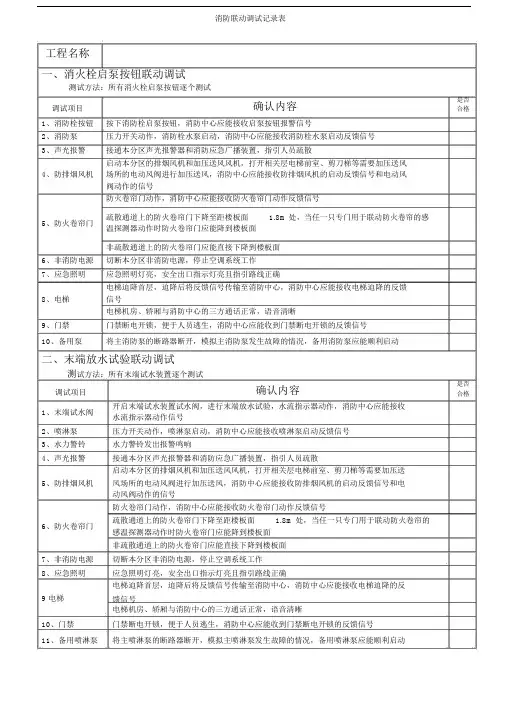 消防联动调试记录表.doc