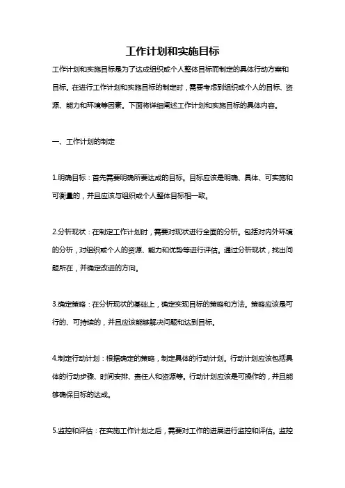 工作计划和实施目标