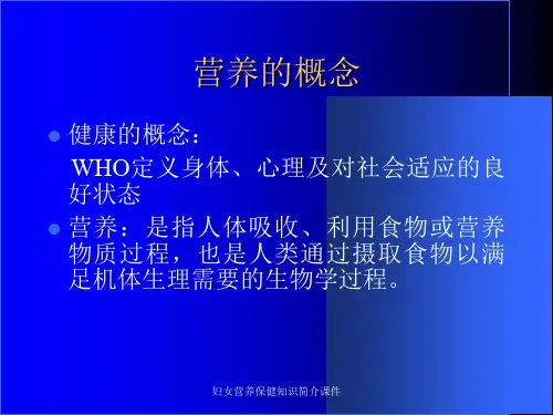 妇女营养保健知识简介课件