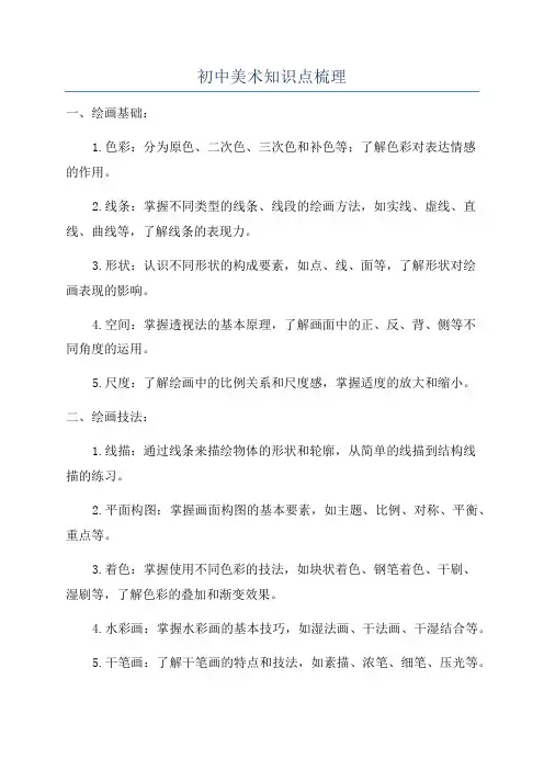 初中美术知识点梳理