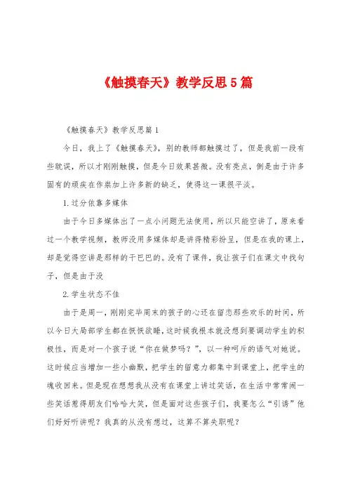 《触摸春天》教学反思5篇