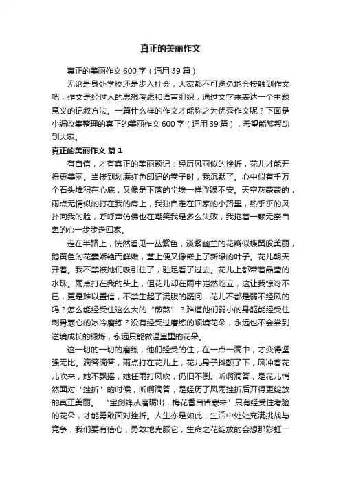 真正的美丽作文