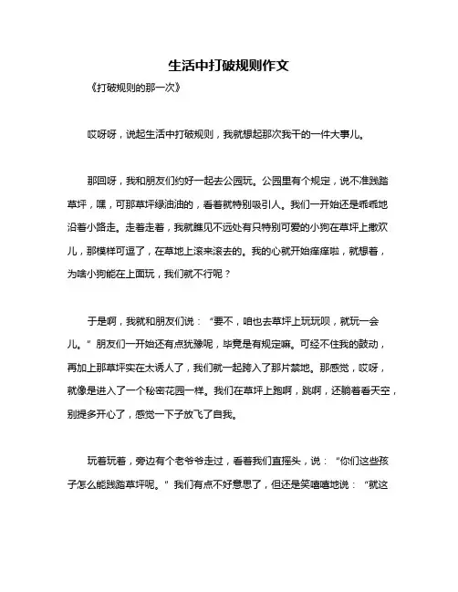 生活中打破规则作文