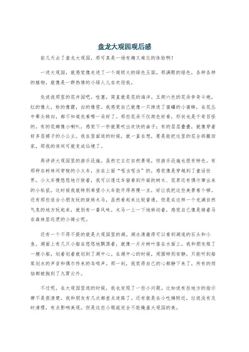 盘龙大观园观后感