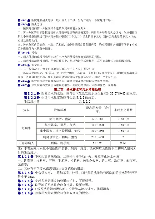 医院建筑规范