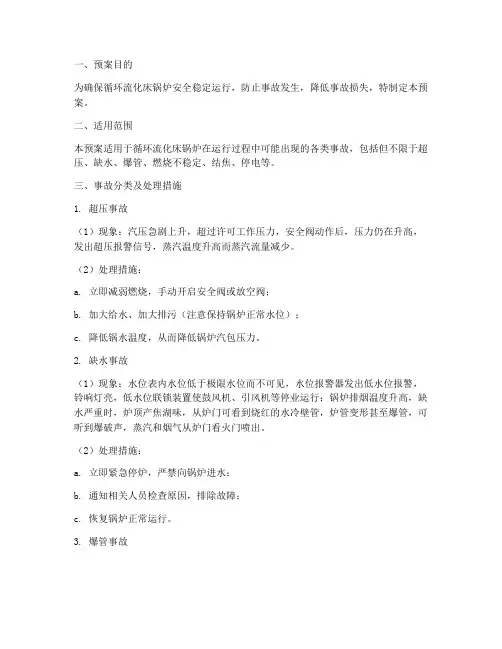 循环流化床锅炉反事故预案