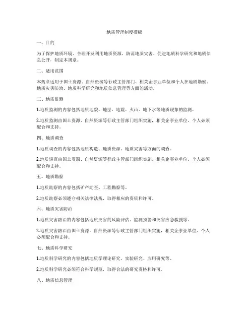 地质管理制度模板