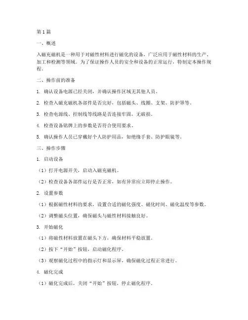 入磁充磁机操作规程(3篇)