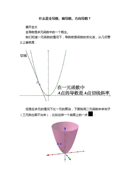 什么是全导数、偏导数、方向导数？
