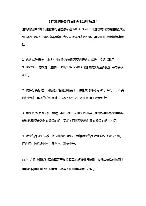 建筑物构件耐火检测标准