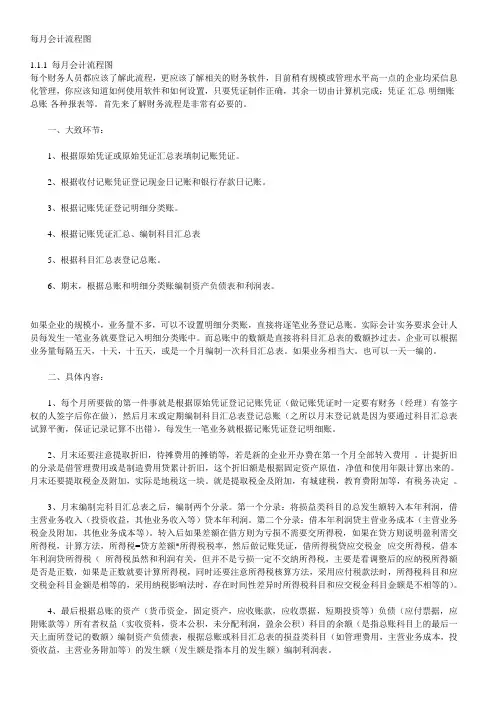 每月会计流程图