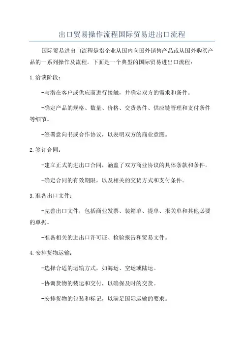 出口贸易操作流程国际贸易进出口流程