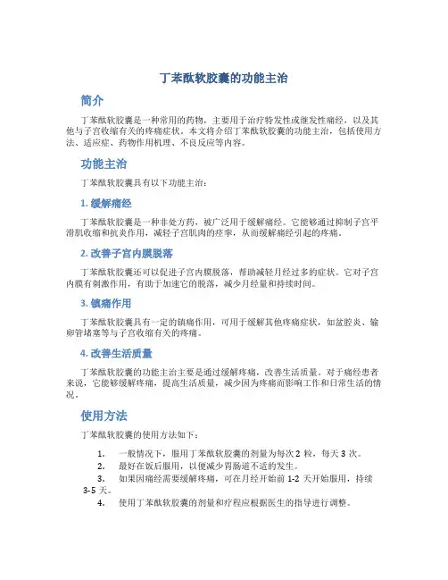 丁苯酞软胶囊的功能主治