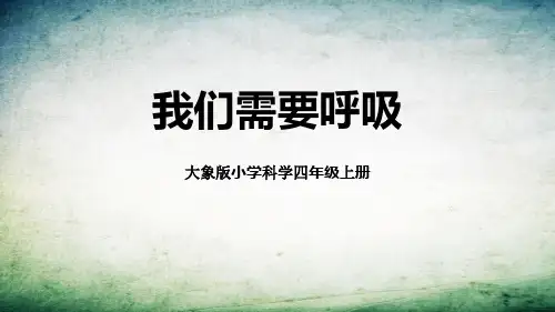 大象版四年级科学上册《我们需要呼吸》PPT课件