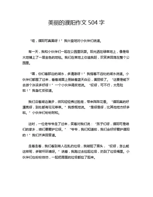 美丽的濮阳作文504字