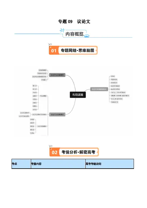 专题09 大作文-议论文写作(讲义)(原卷版)