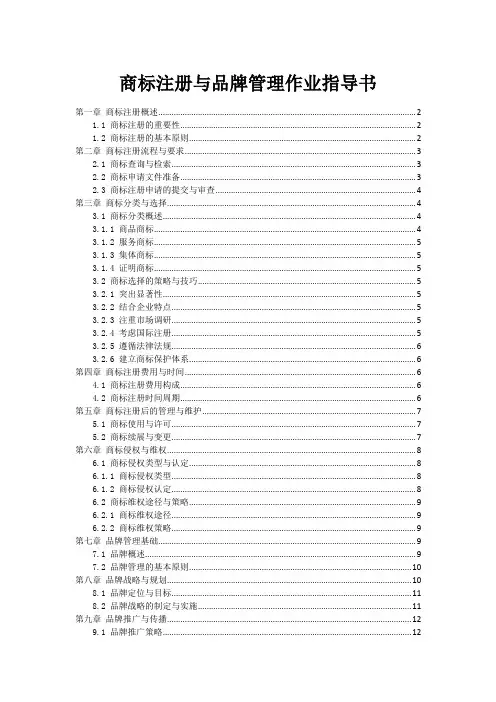 商标注册与品牌管理作业指导书
