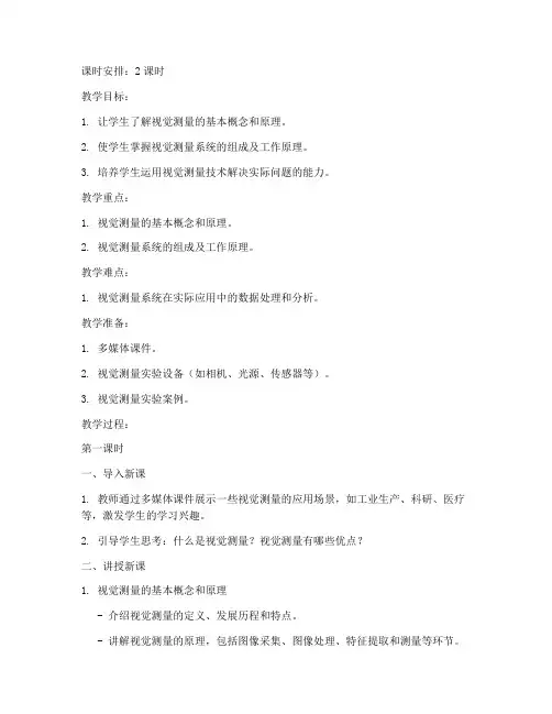 视觉测量教案模板范文
