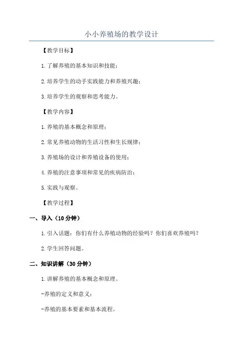 小小养殖场的教学设计