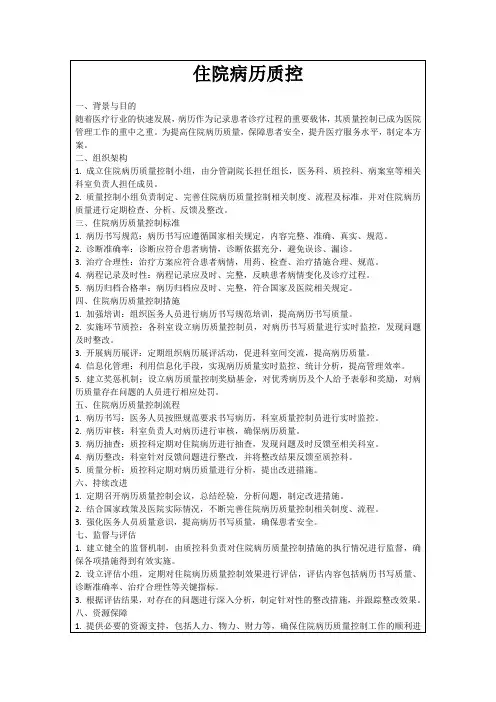 住院病历质控