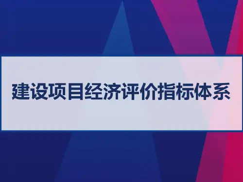建设项目经济评价指标体系 PPT