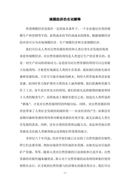 规模经济的名词解释